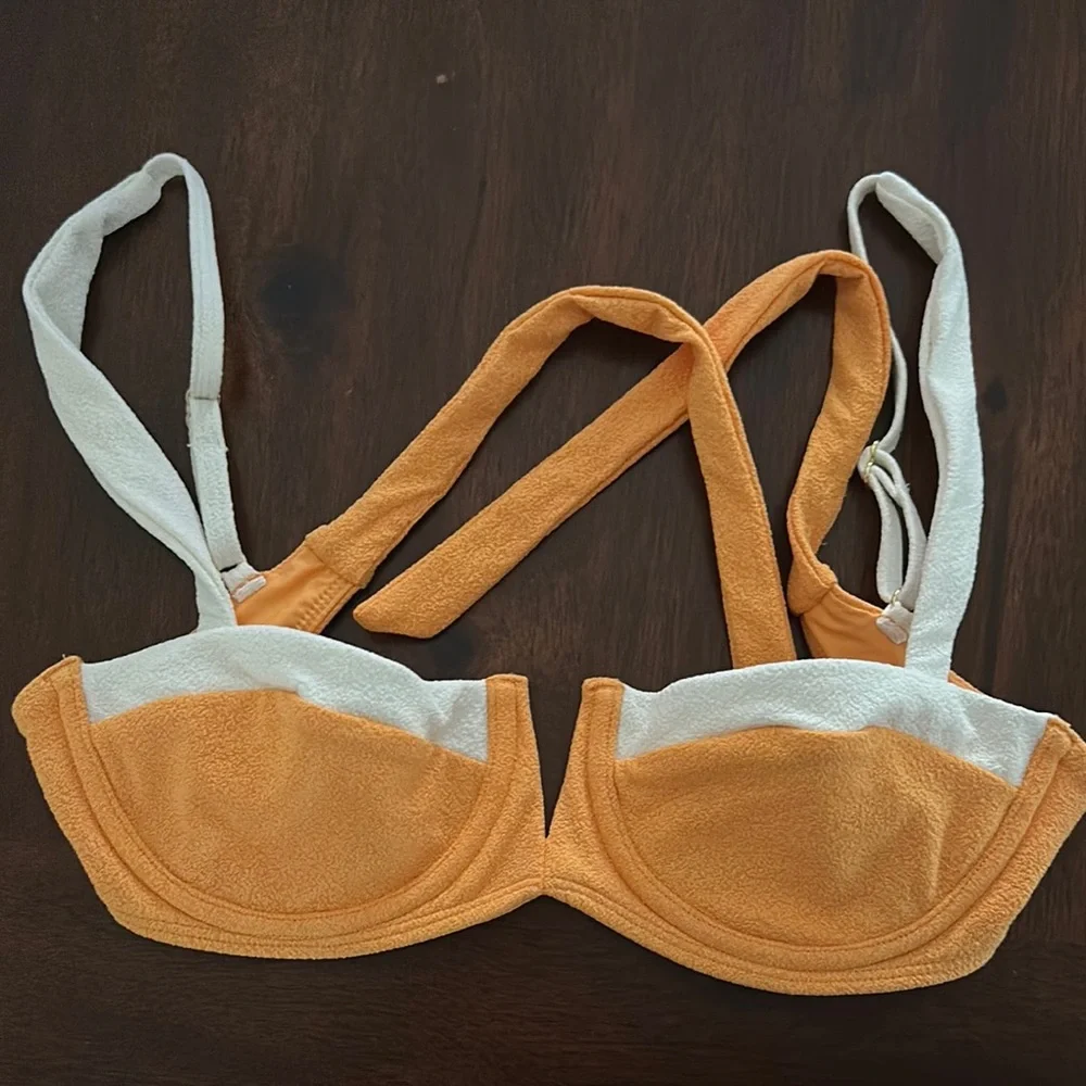 Monday Swimwear Orange and Cream Top